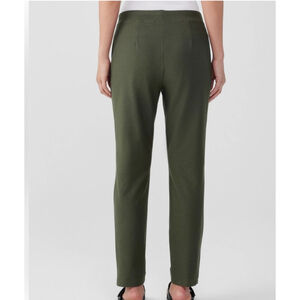 NWT Women's Eileen Fisher Olive Organic Cotton Stretch Poplin Ankle Pants M